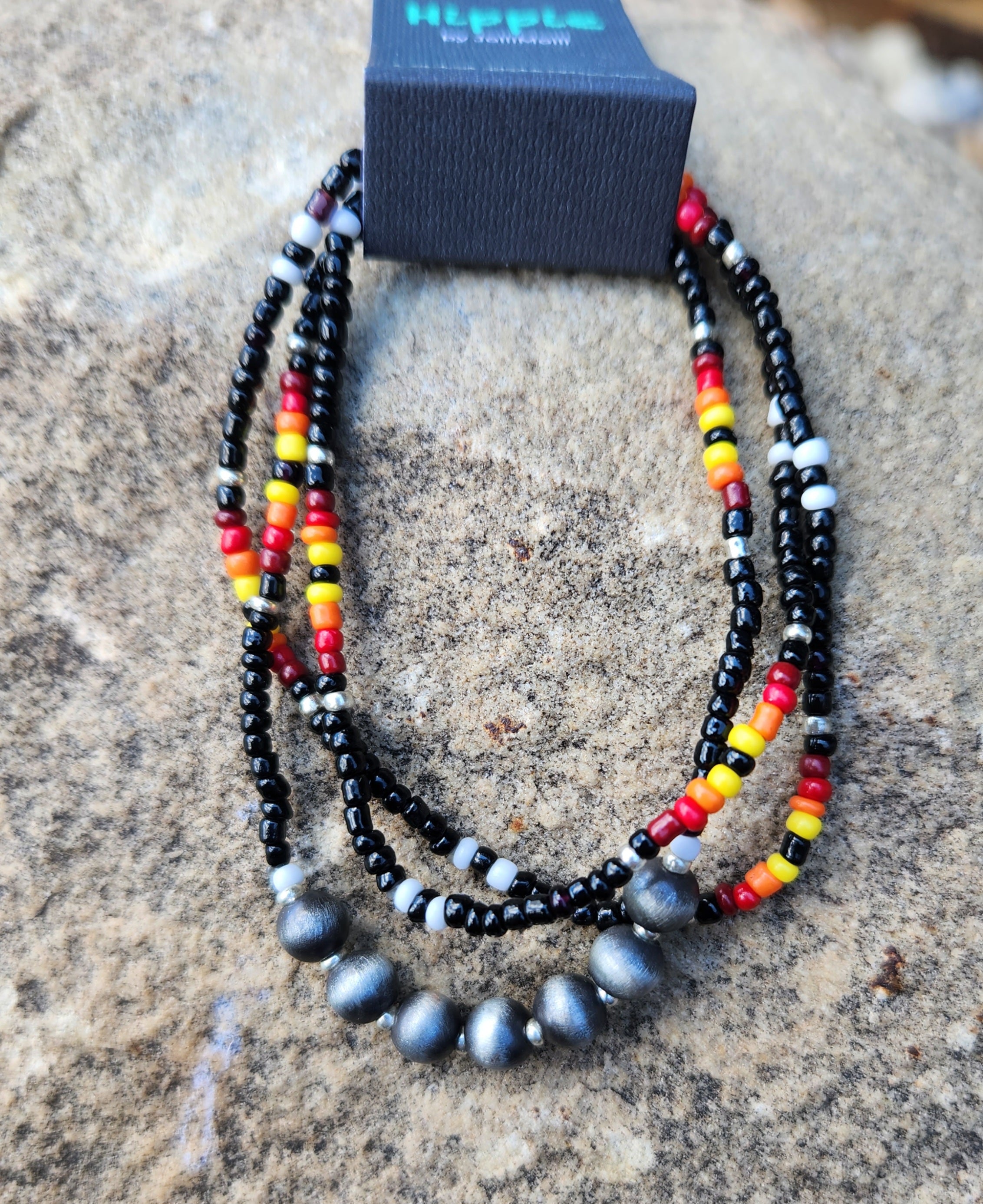 Black Seed Bead Stackable Bracelet