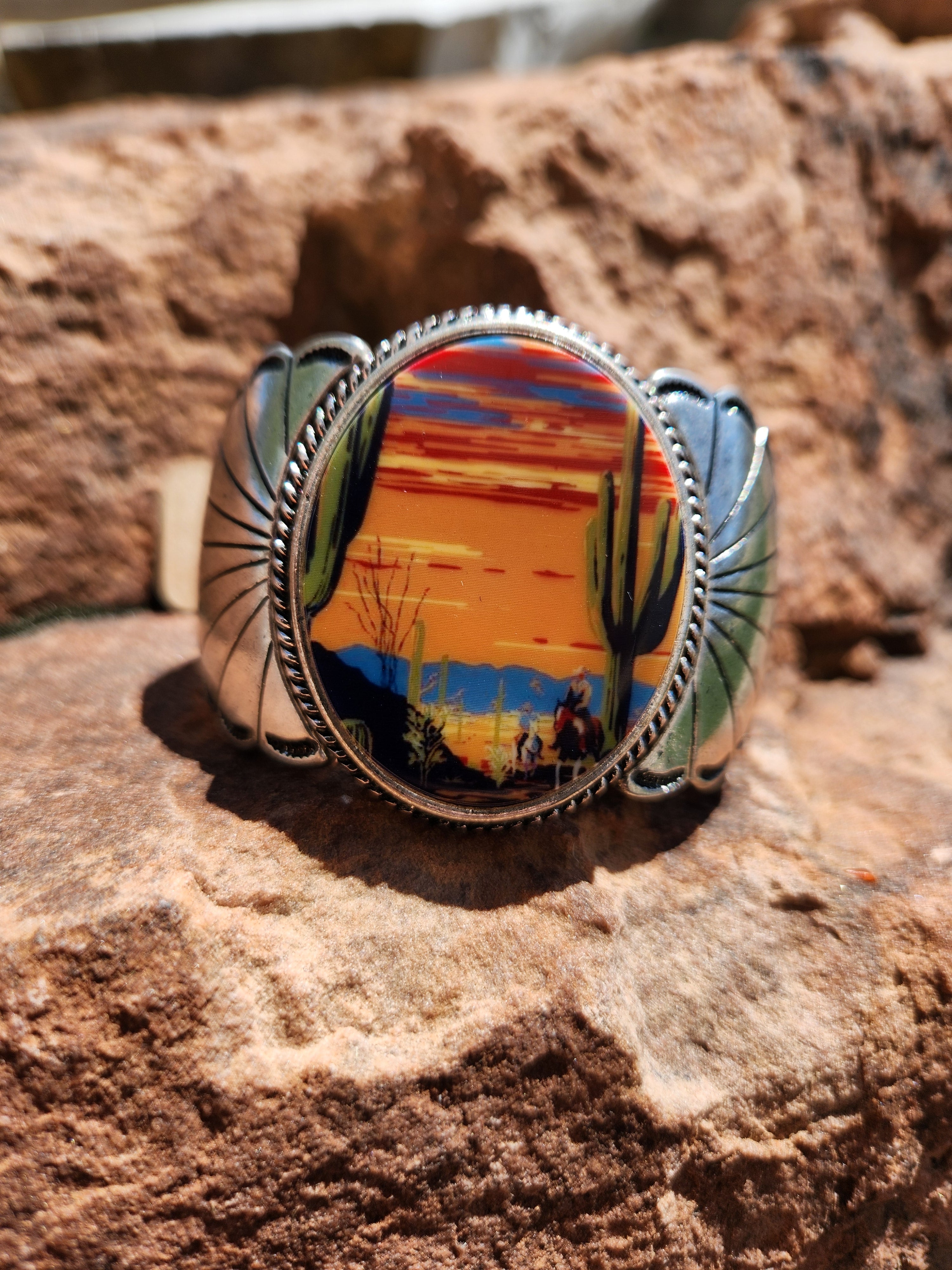 Western Sunset Cuff Stretch Bracelet