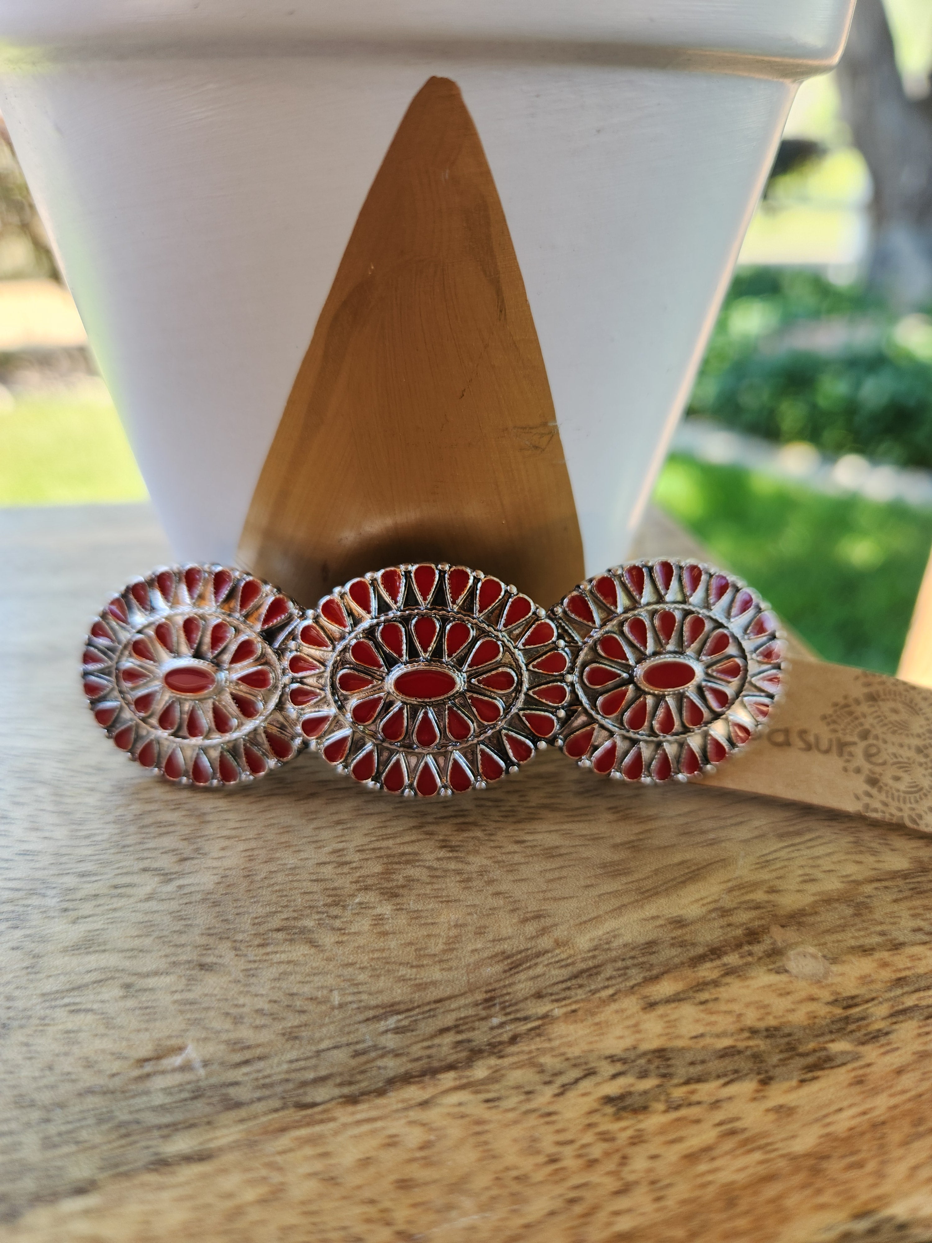 Red Concho Hair Clip