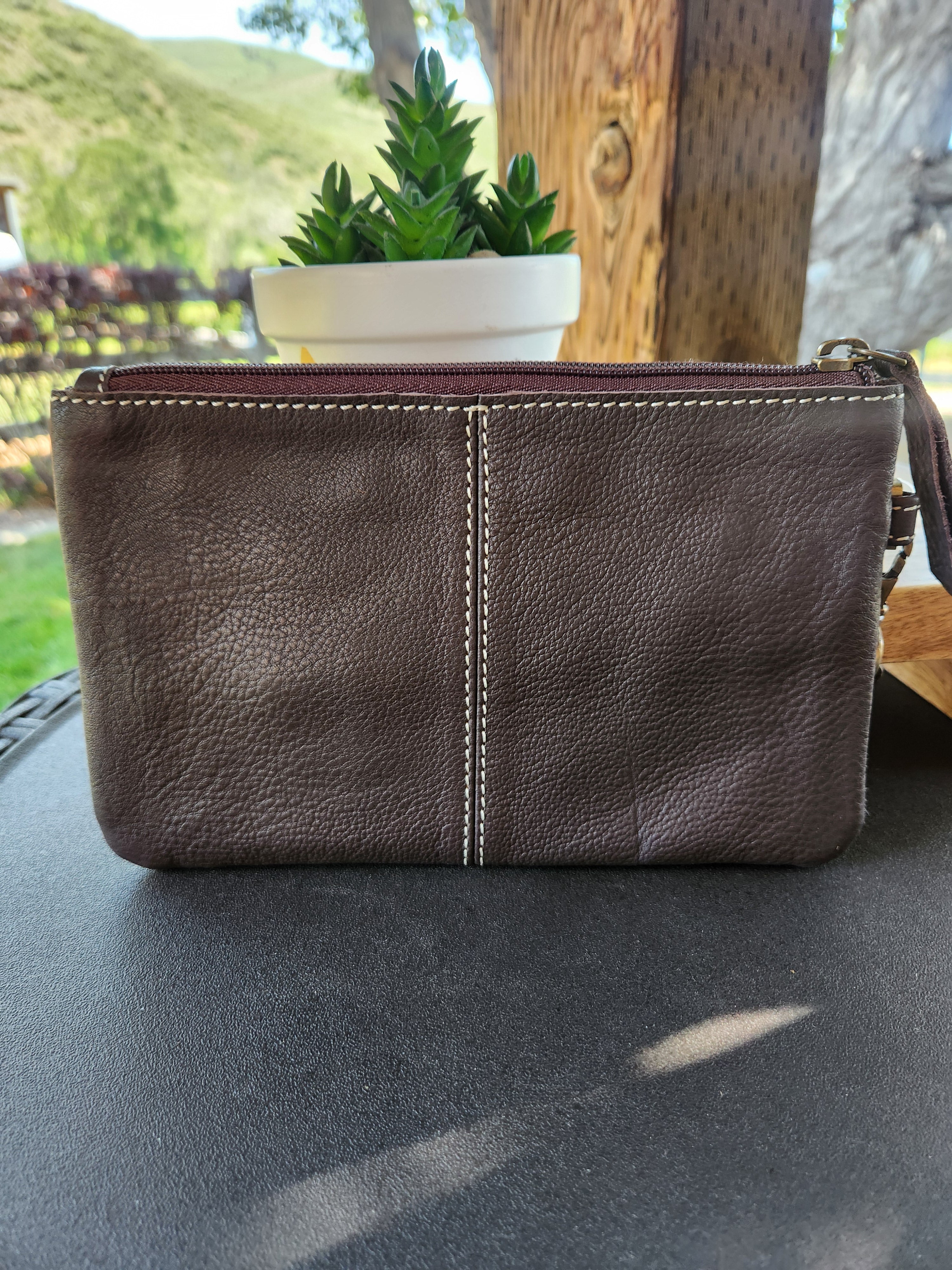 Western Hairon Cowhide Wristlet Purse Bag