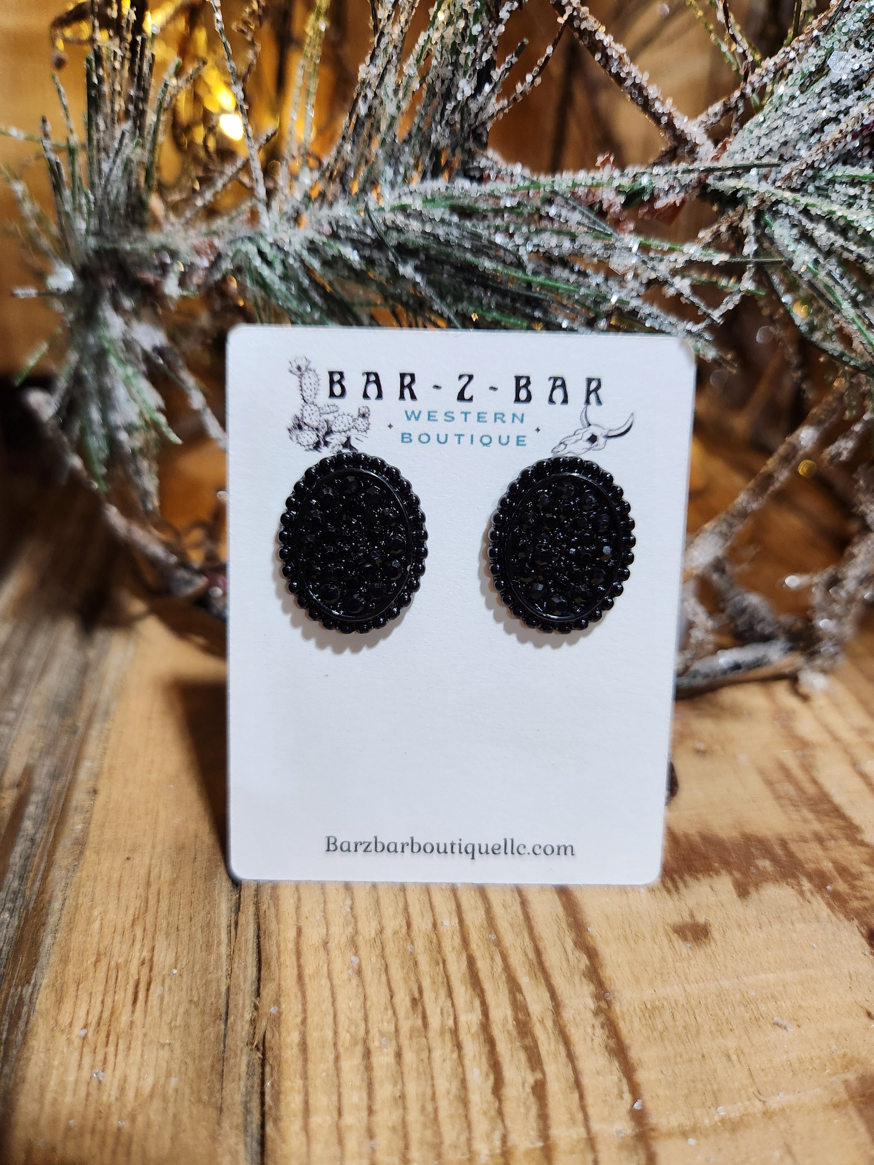 Black Beaded Earrings