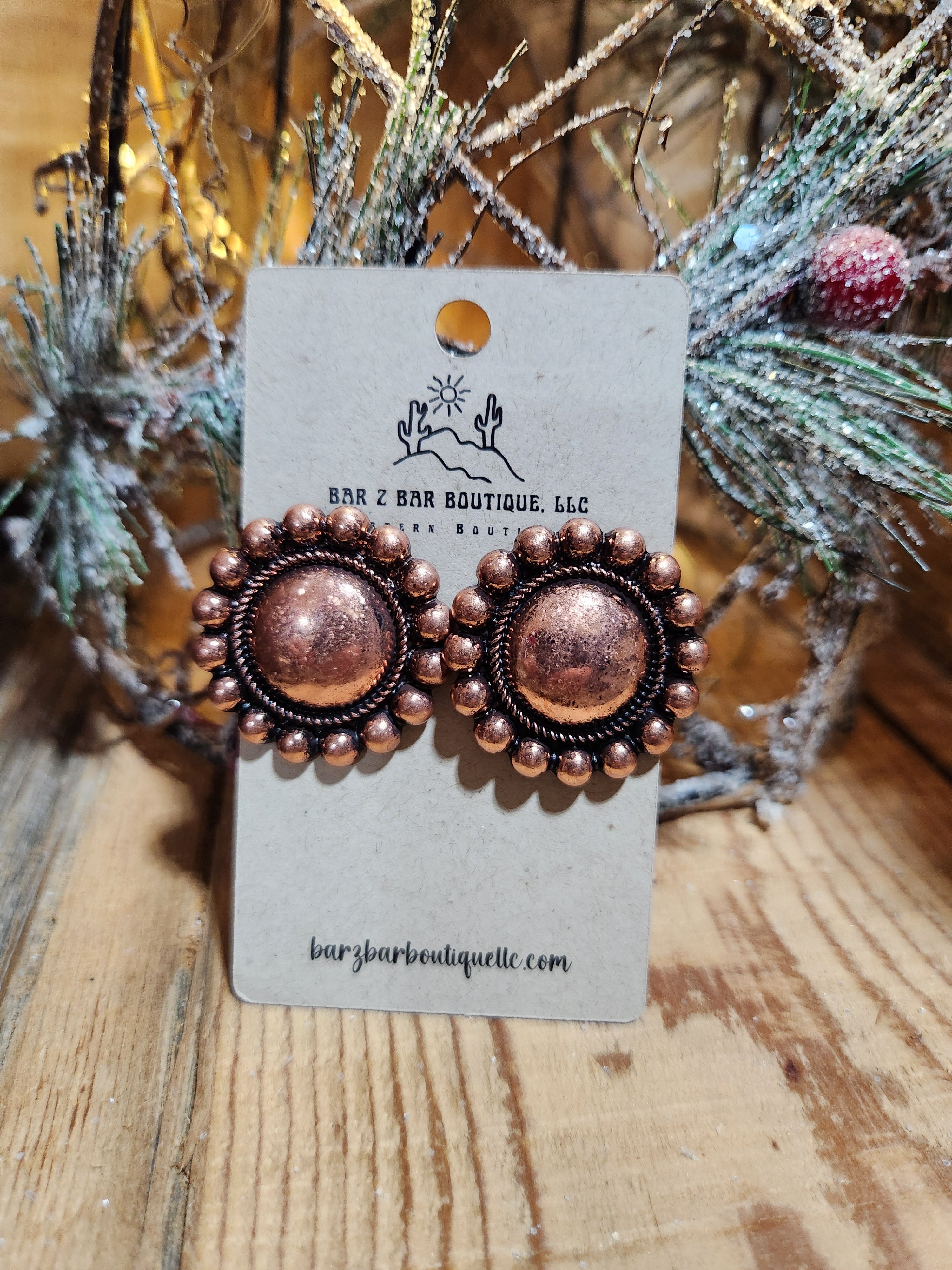 Copper Circle Earrings