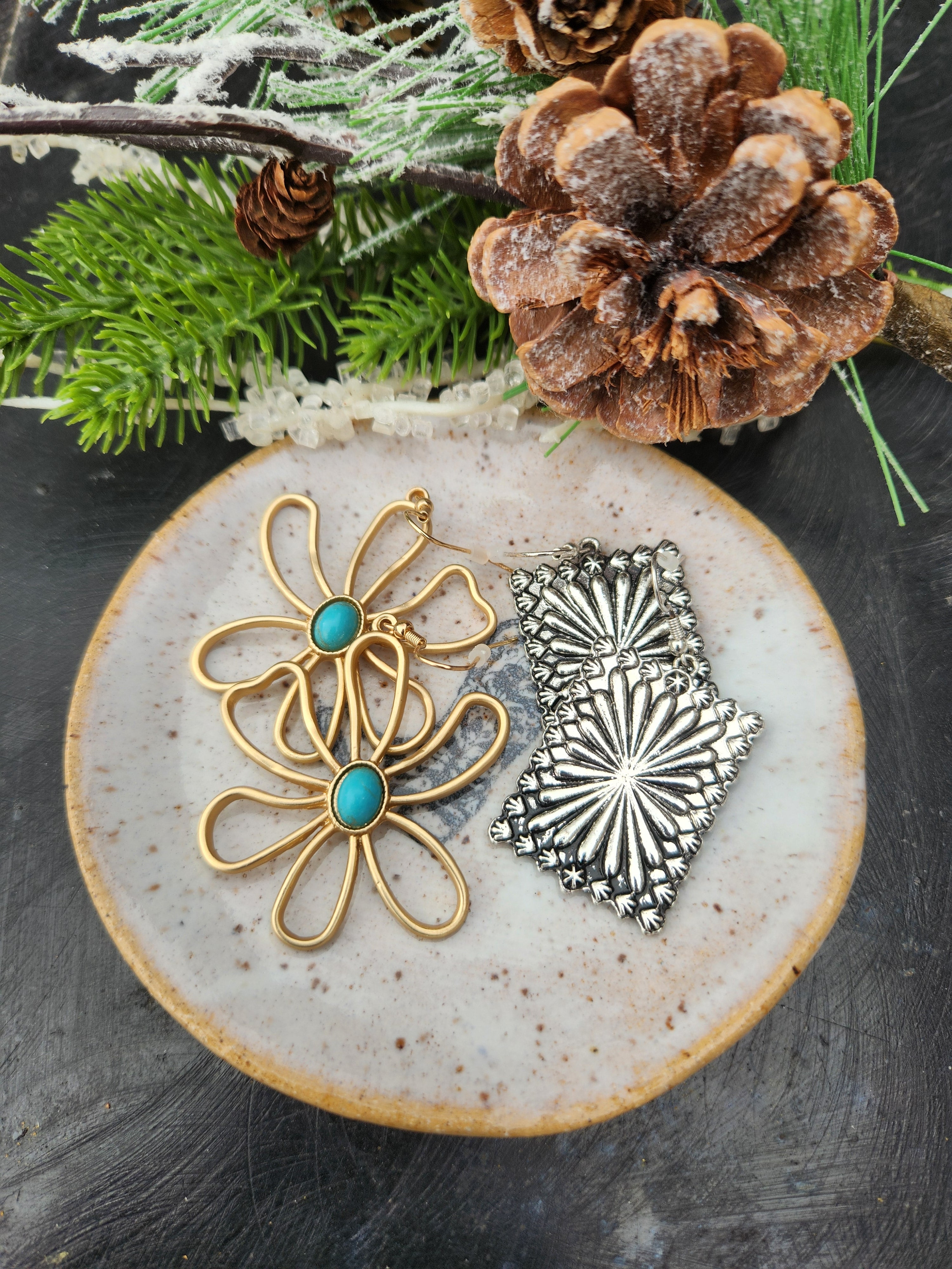 Gold Flower Earrings