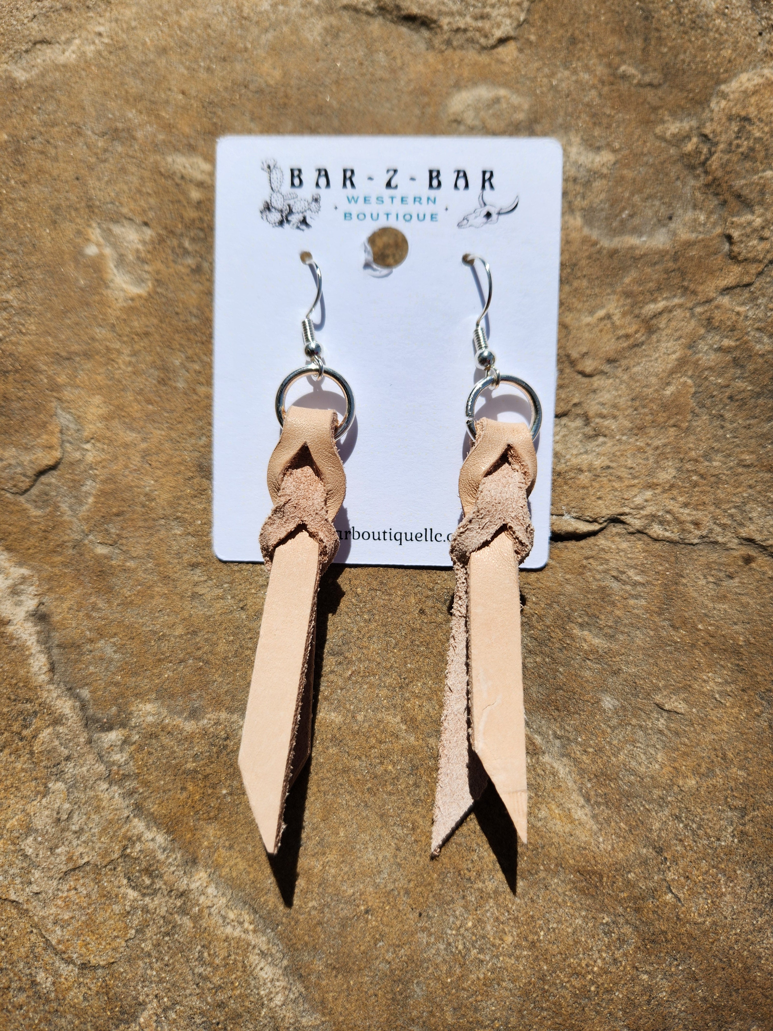 Leather Blood Knot Earrings
