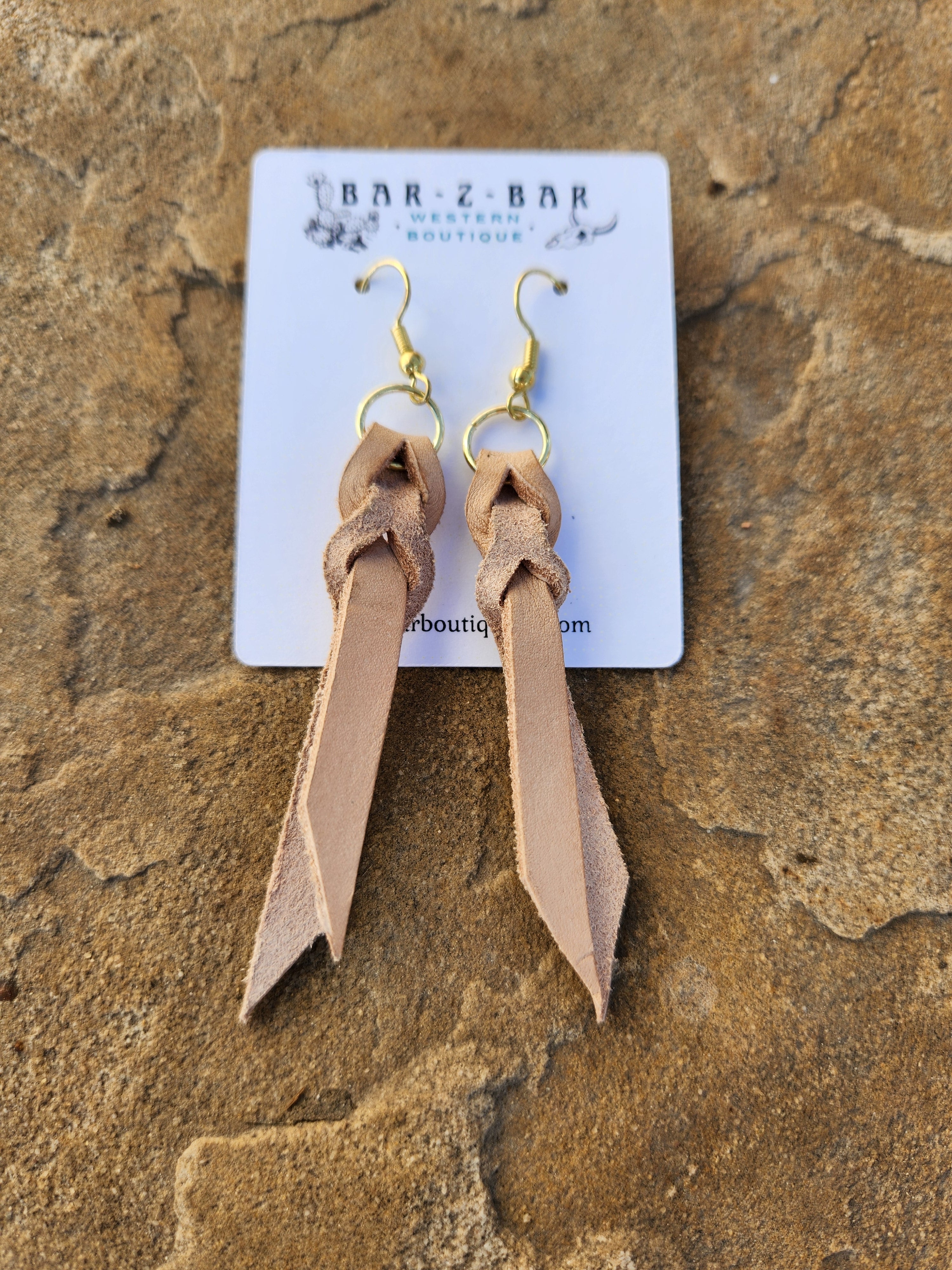 Leather Blood Knot Earrings