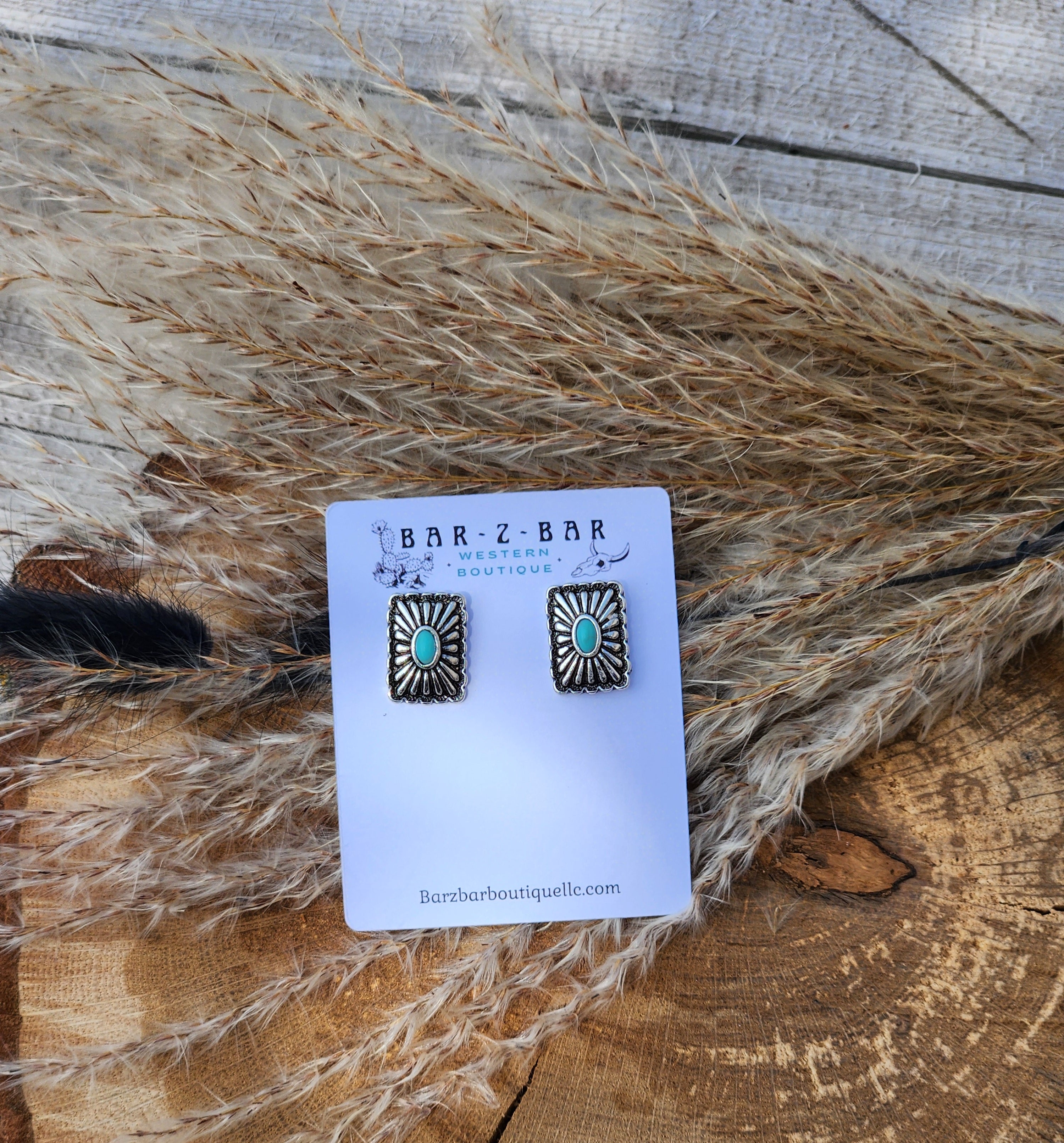 Western Concho Stud Earrings