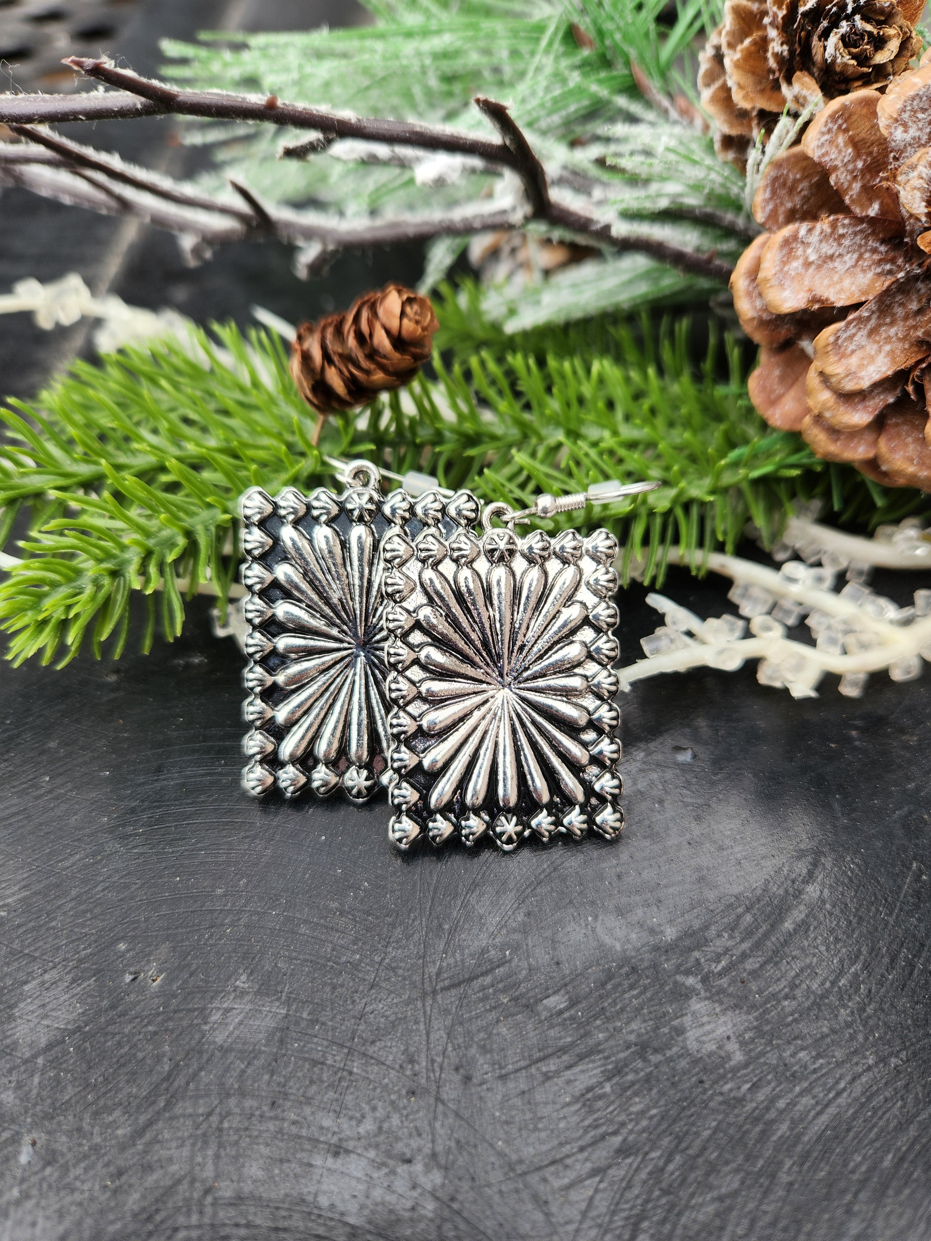 Concho Design Earrings