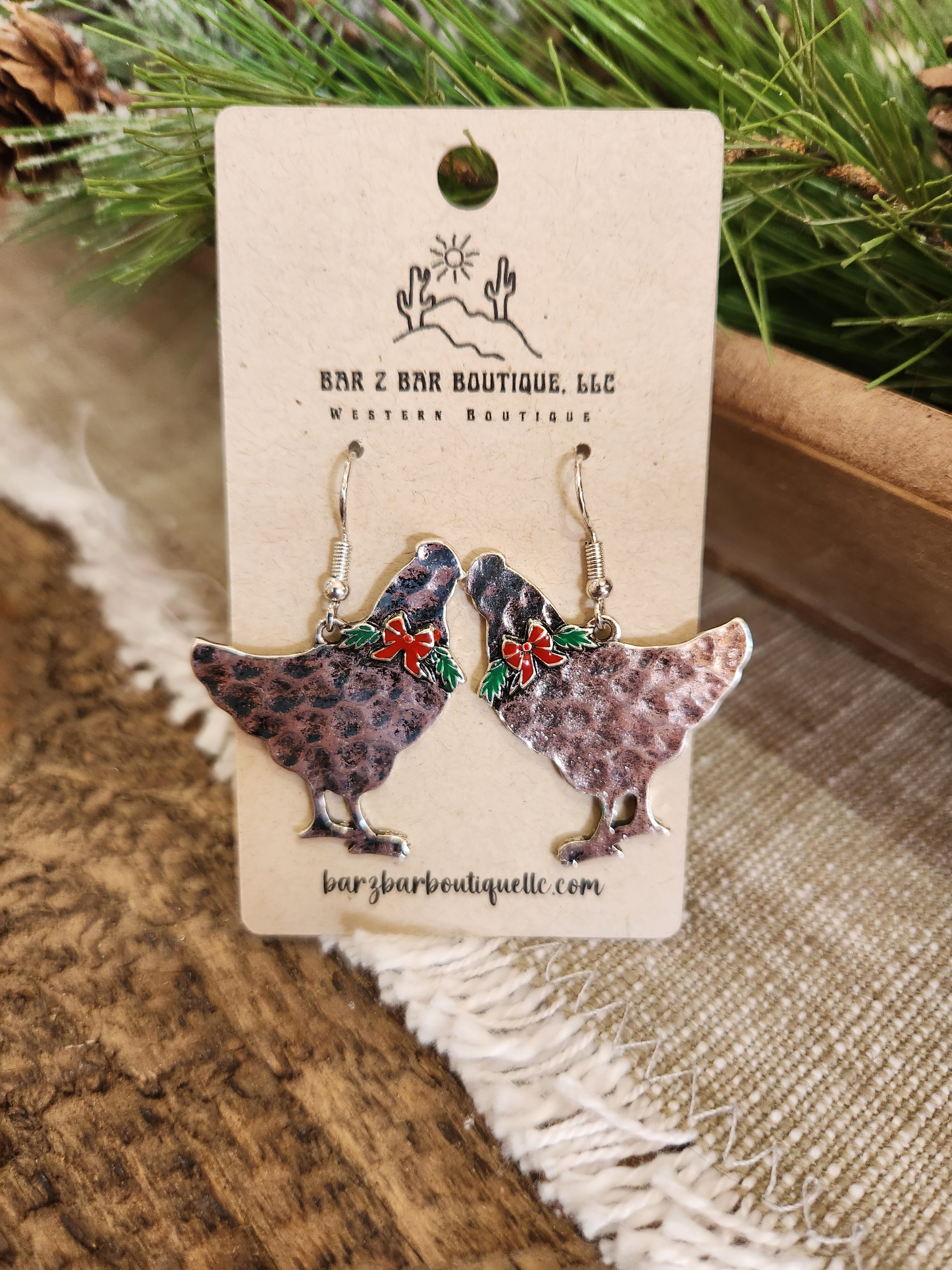 Christmas Rooster Earrings