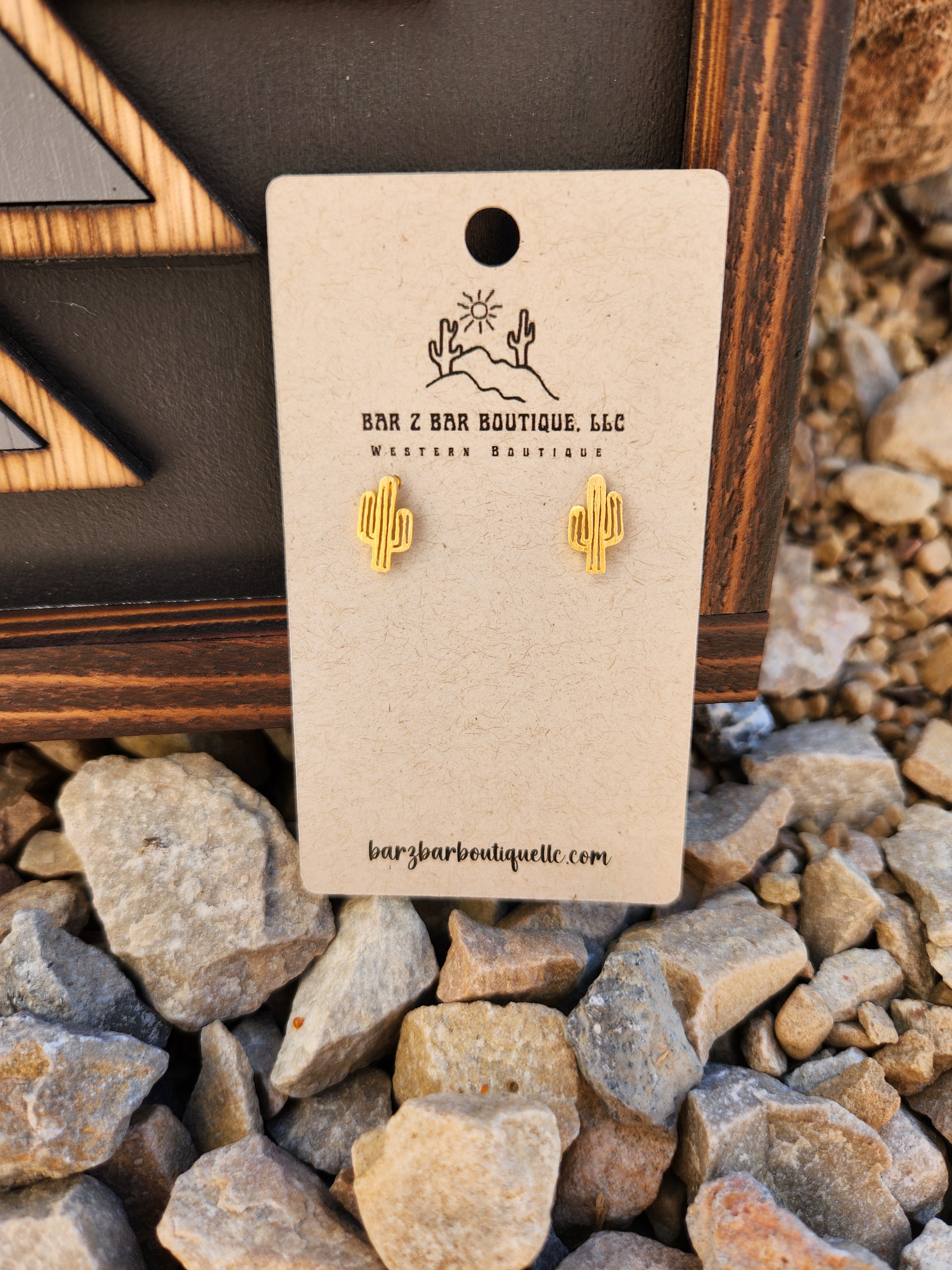 Dainty Gold Desert Cactus Stud Earrings