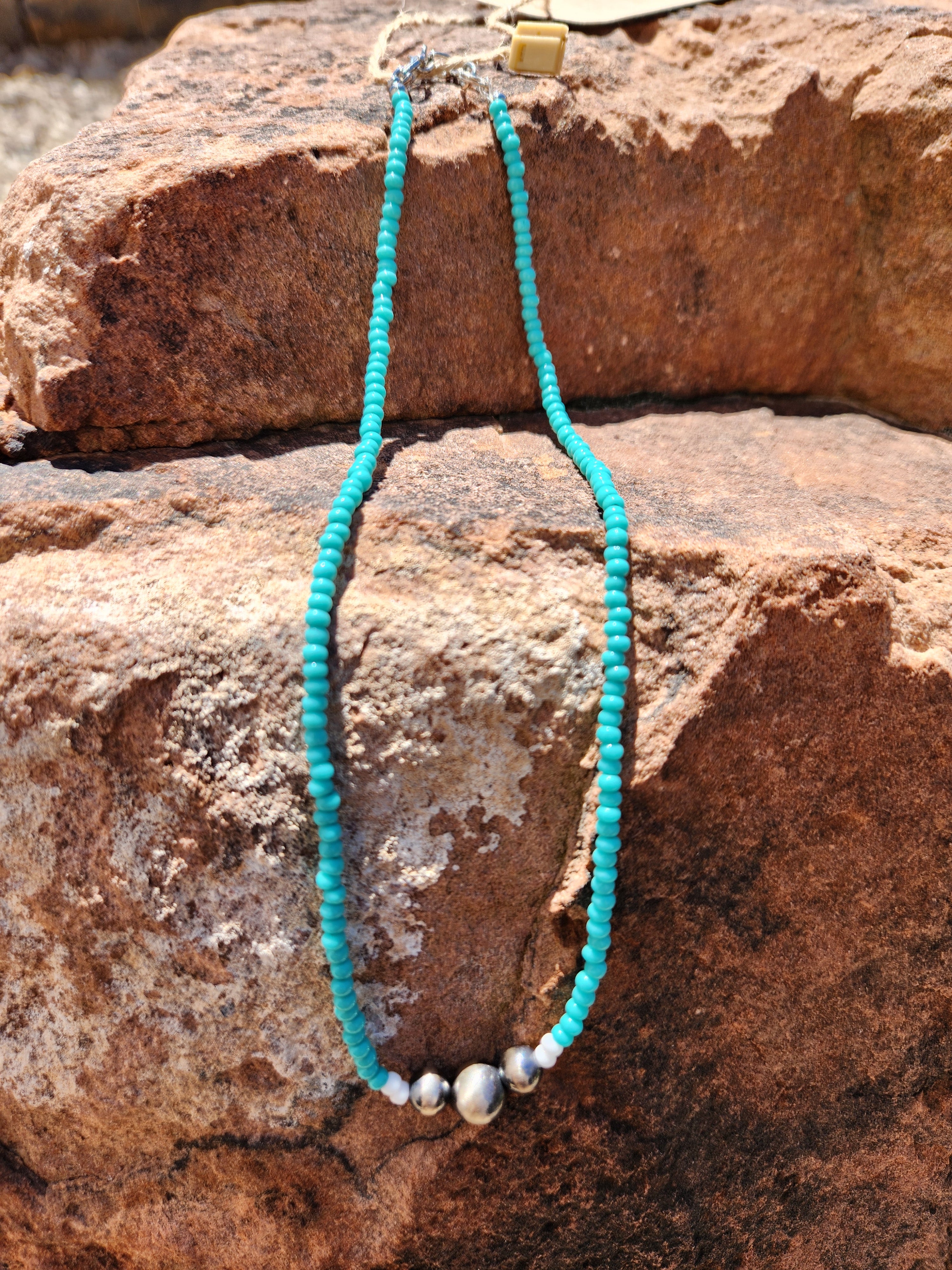 Turquoise and Genuine Navajo pearl choker