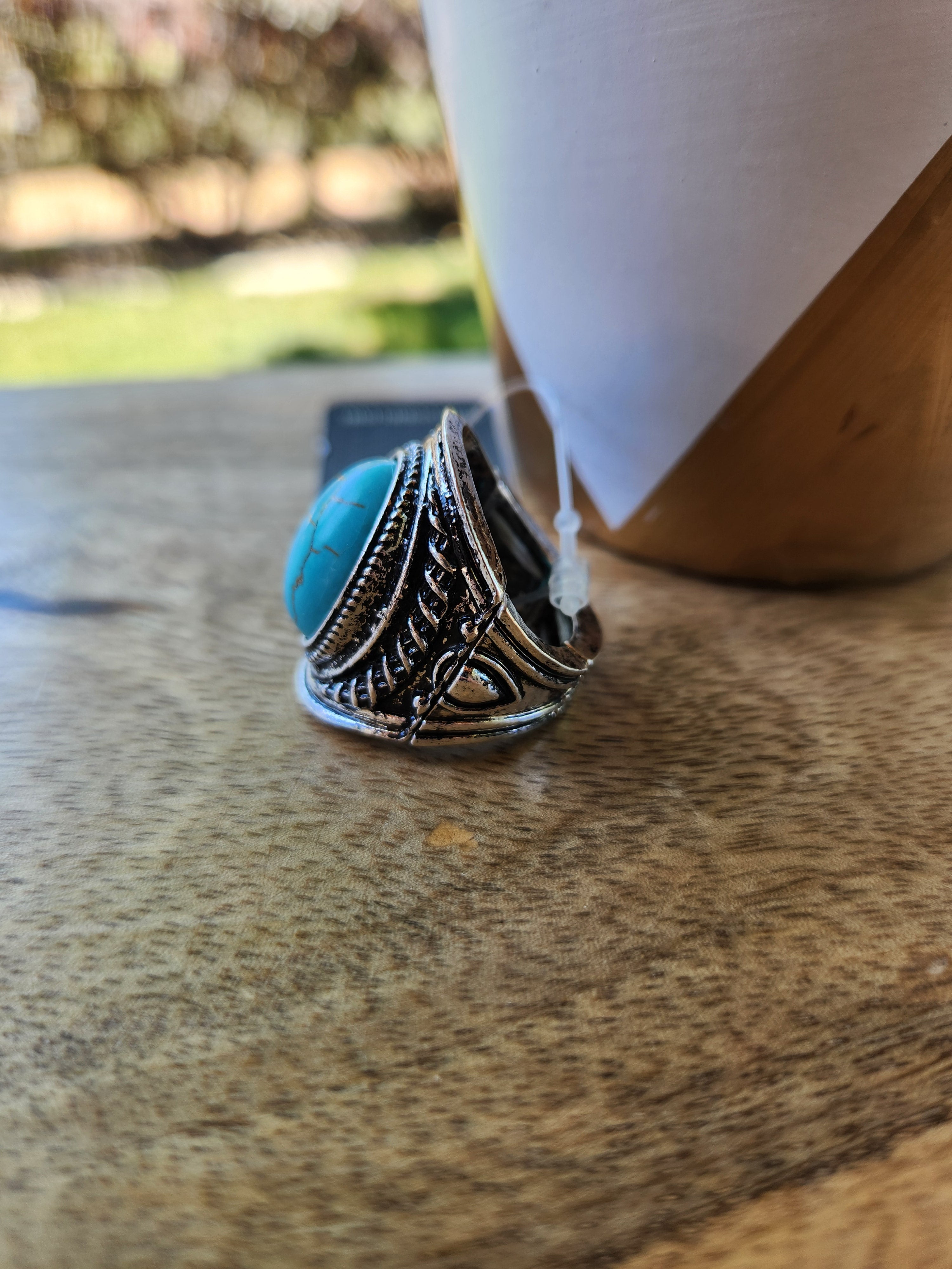 Western Texture Stone Ring
