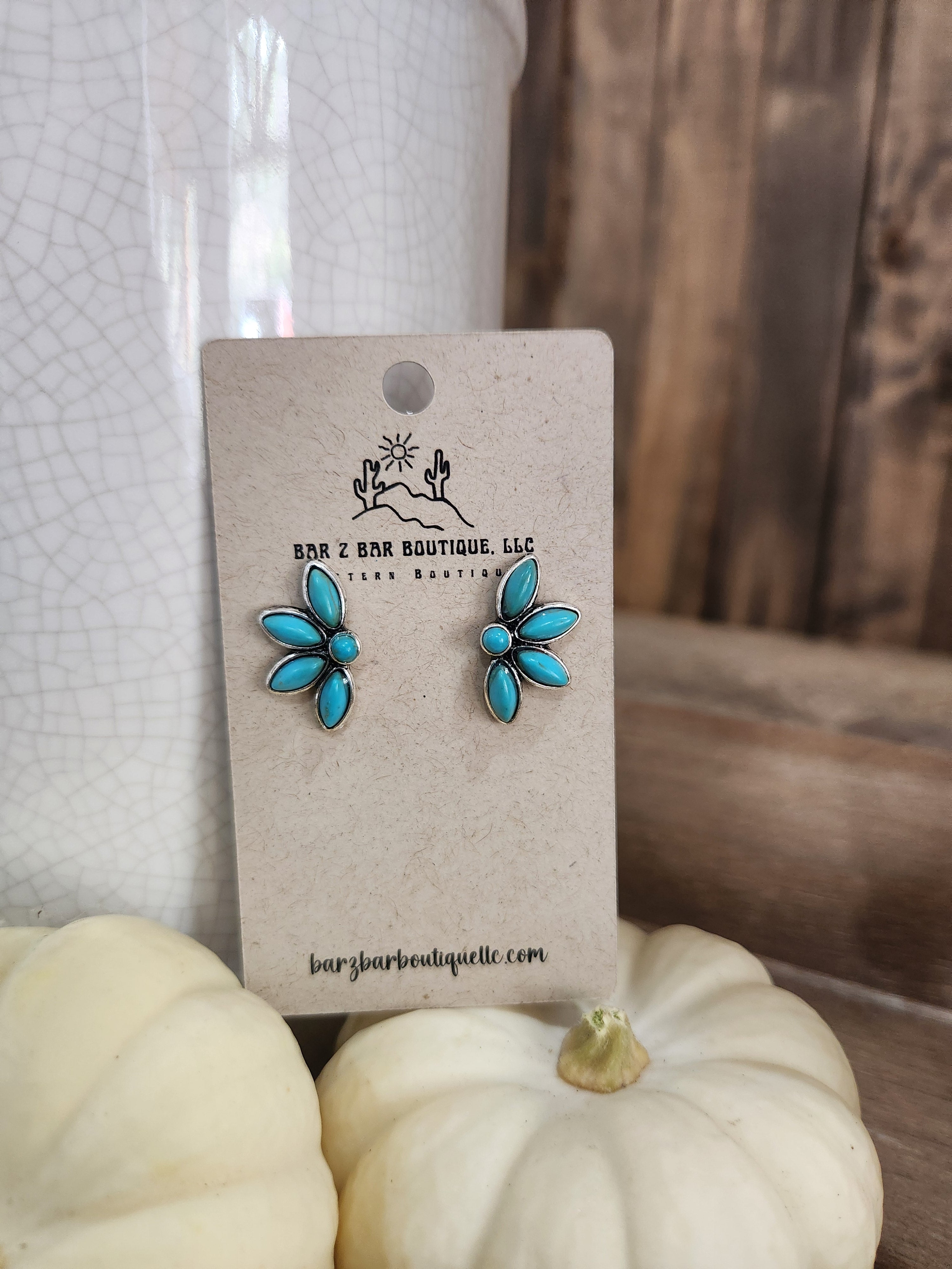 Turquoise Flower Earrings