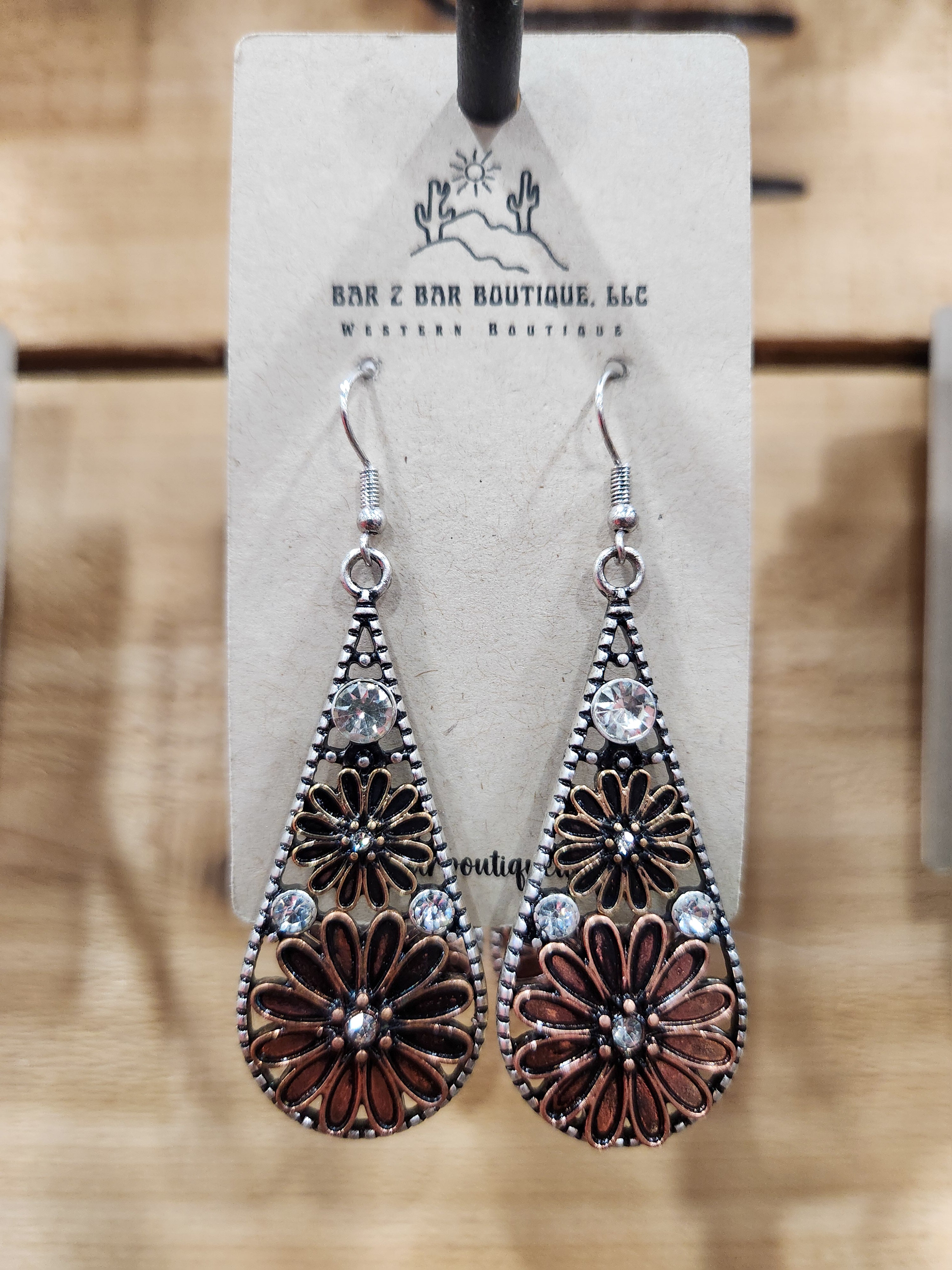 Western Flower Teardrop Earrings