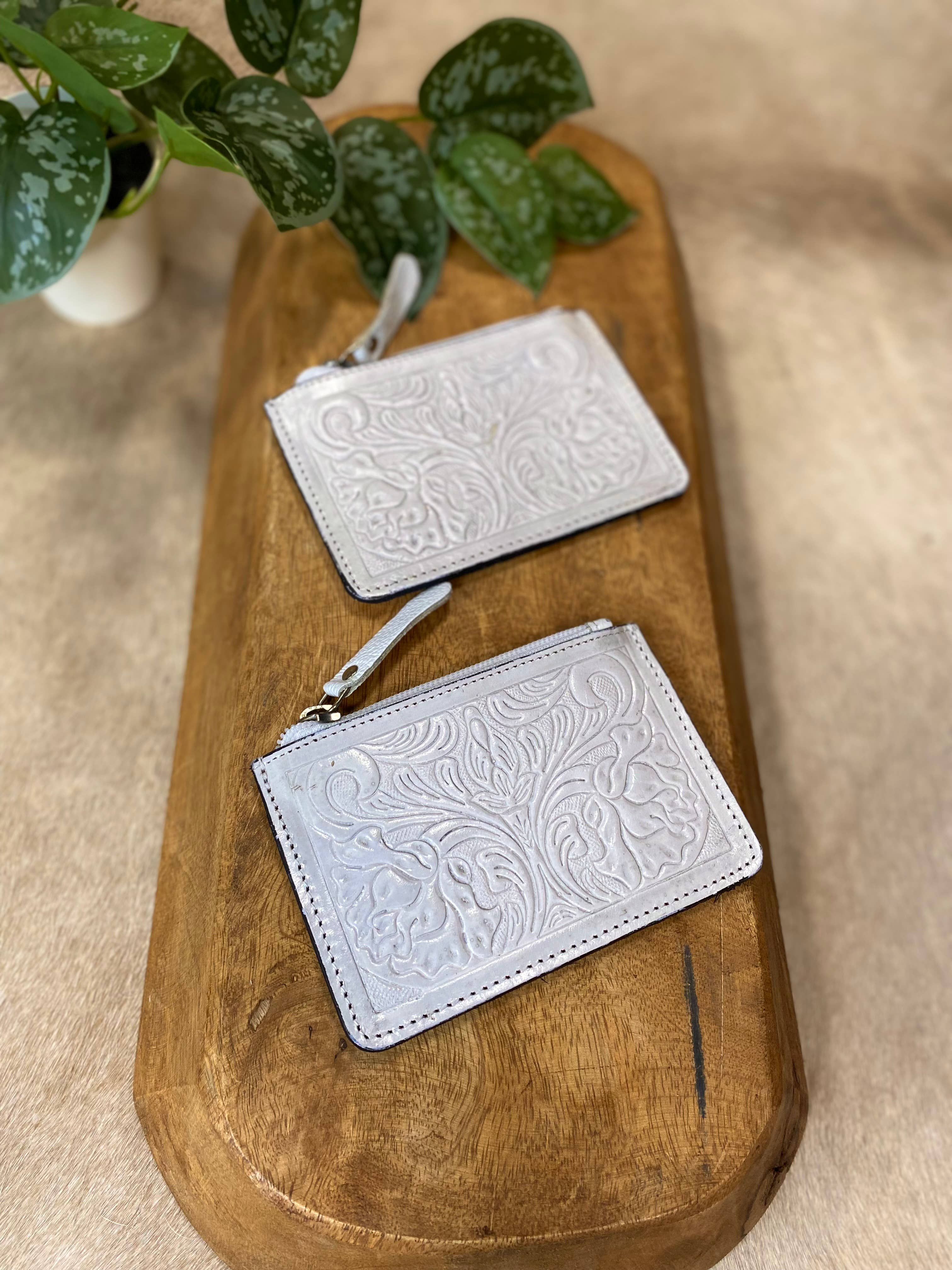 White Leather Credit Card Wallet