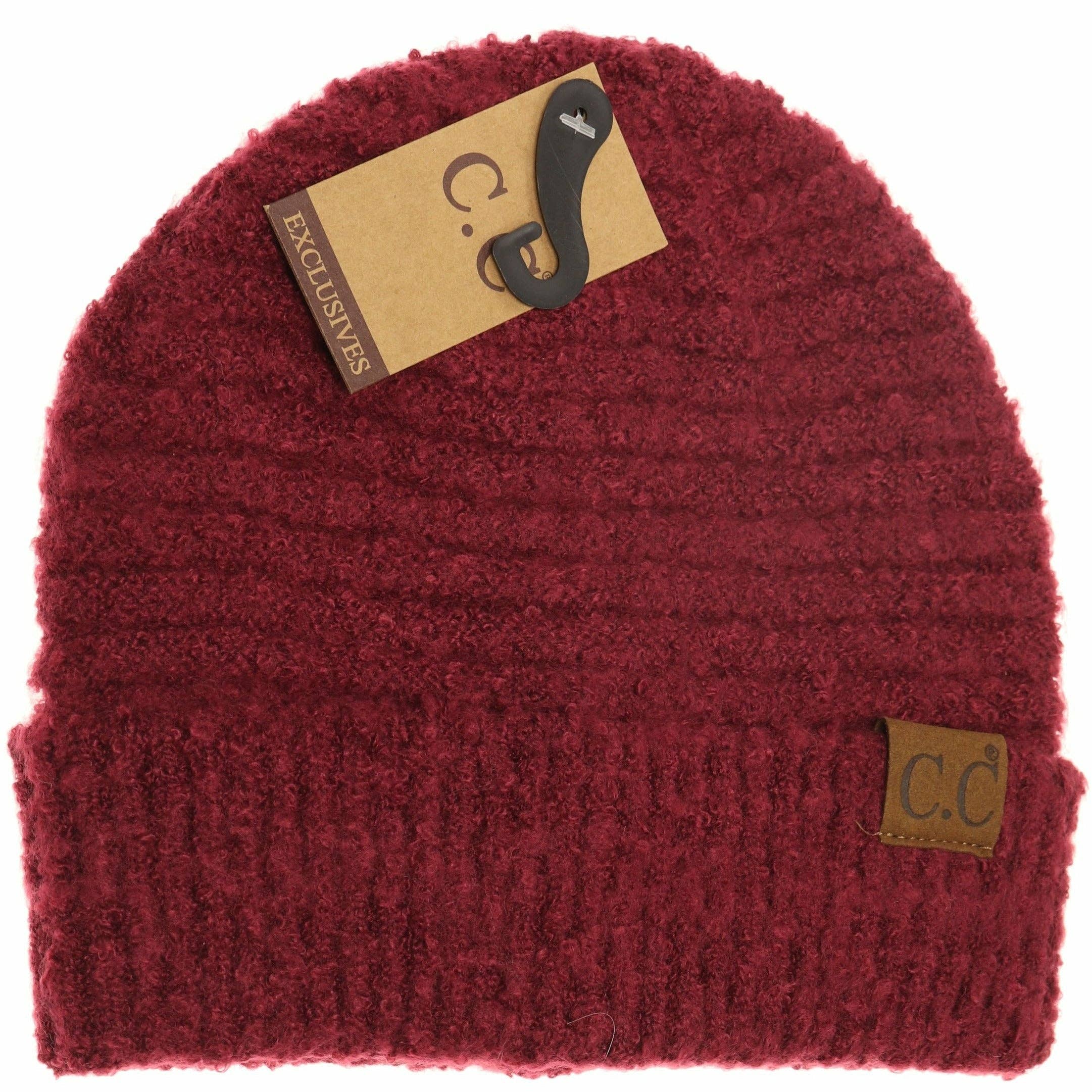 Solid Boucle Knit Cuff CC Beanie