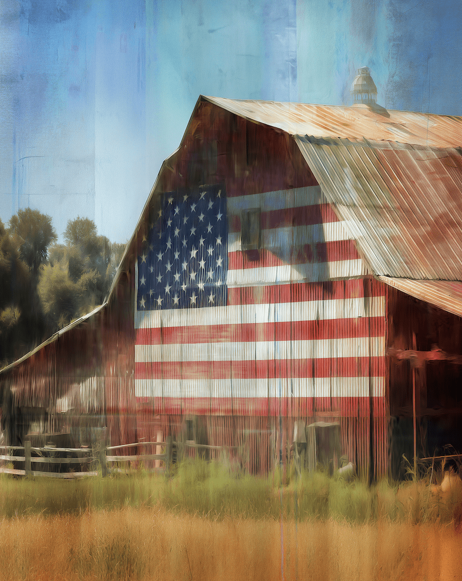 American Life- Watercolor of a Weathered Barn - Americana Country Life Art Prints - 8"x10" Artwork for 11"x14" Frame