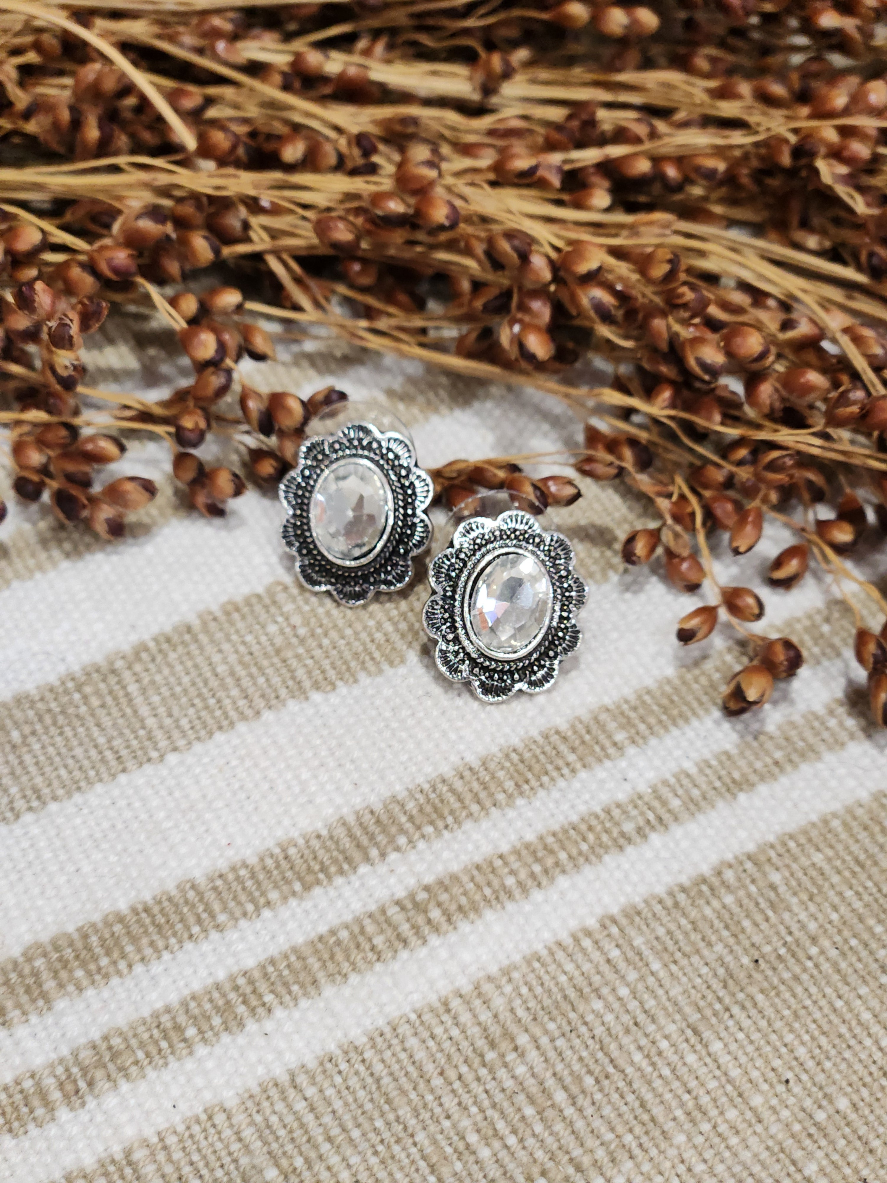 Concho Oval Earrings