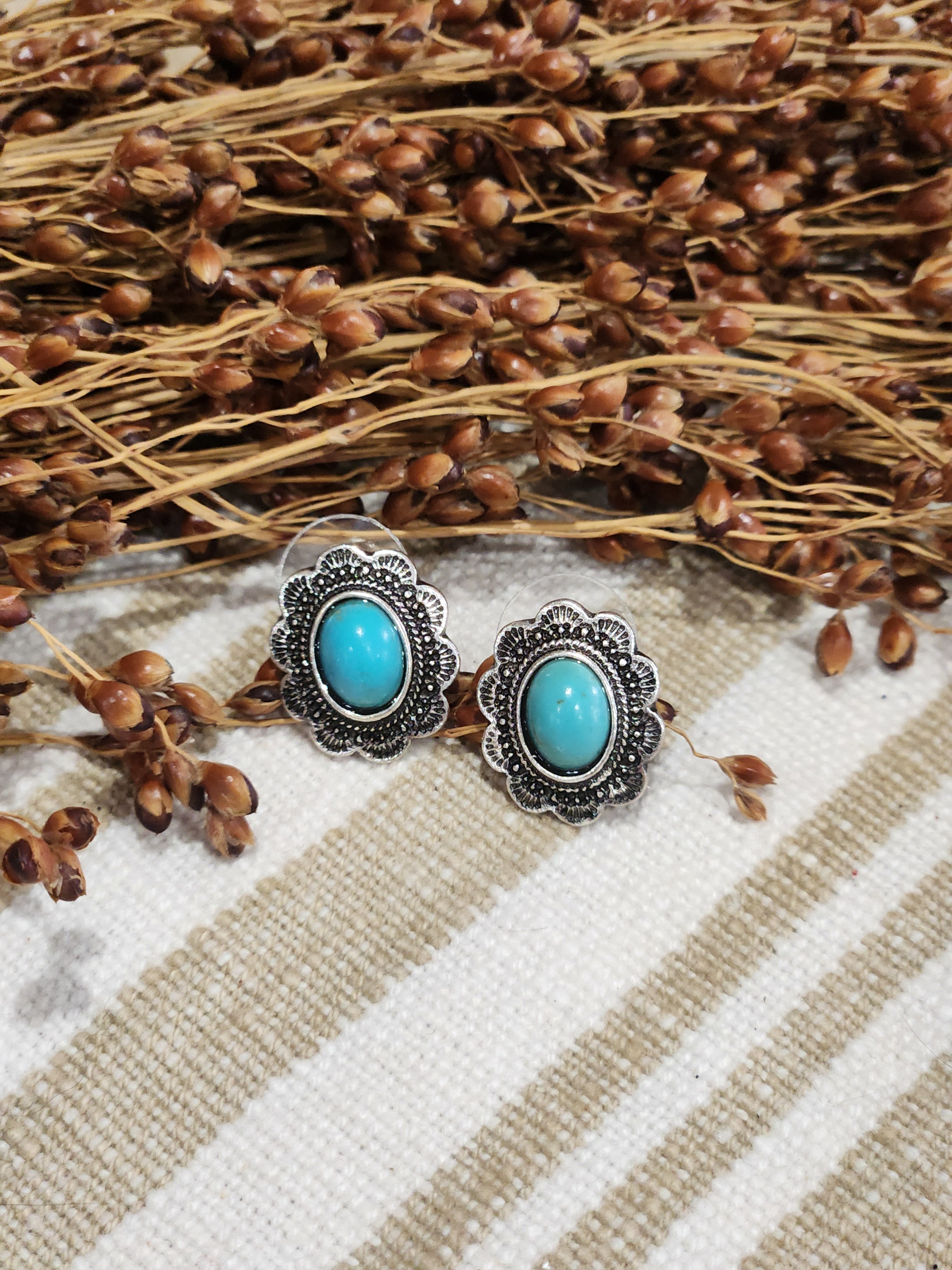 Concho Oval Earrings