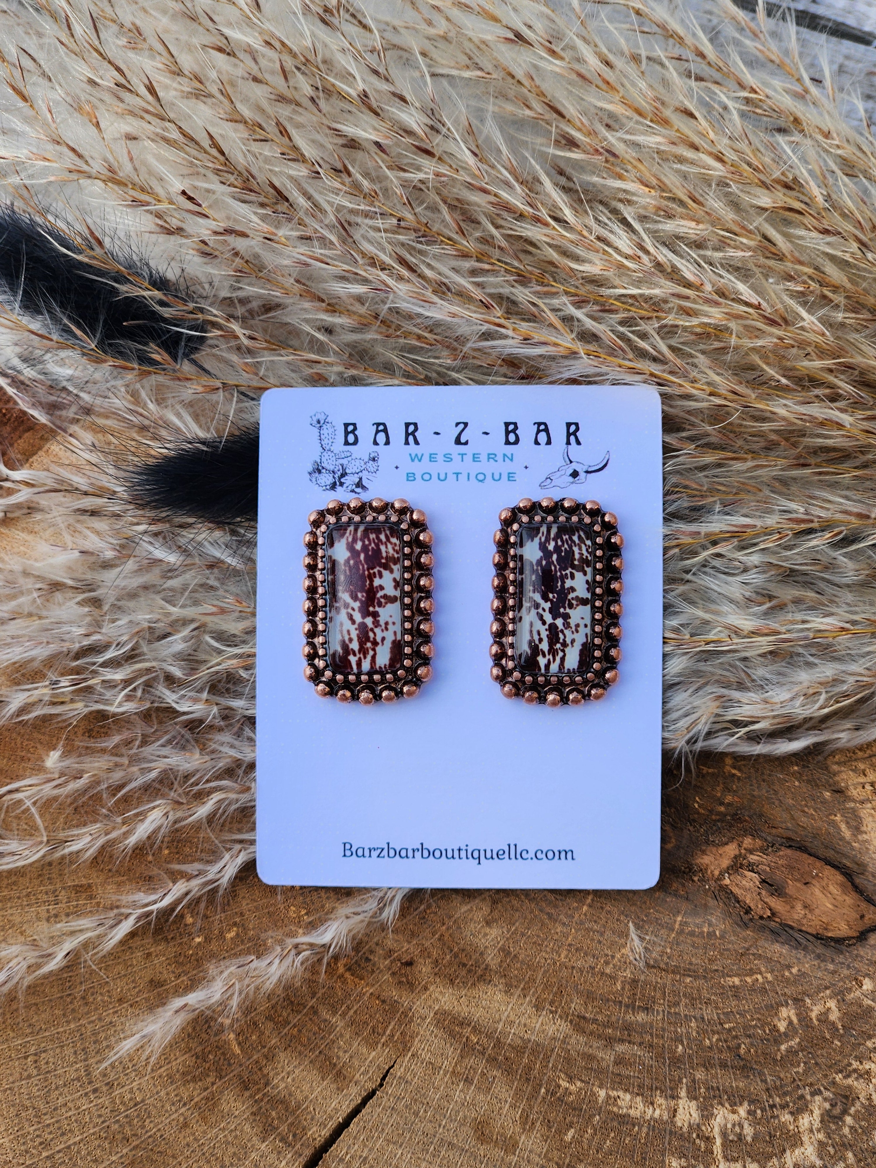 Painted stone bubble earrings