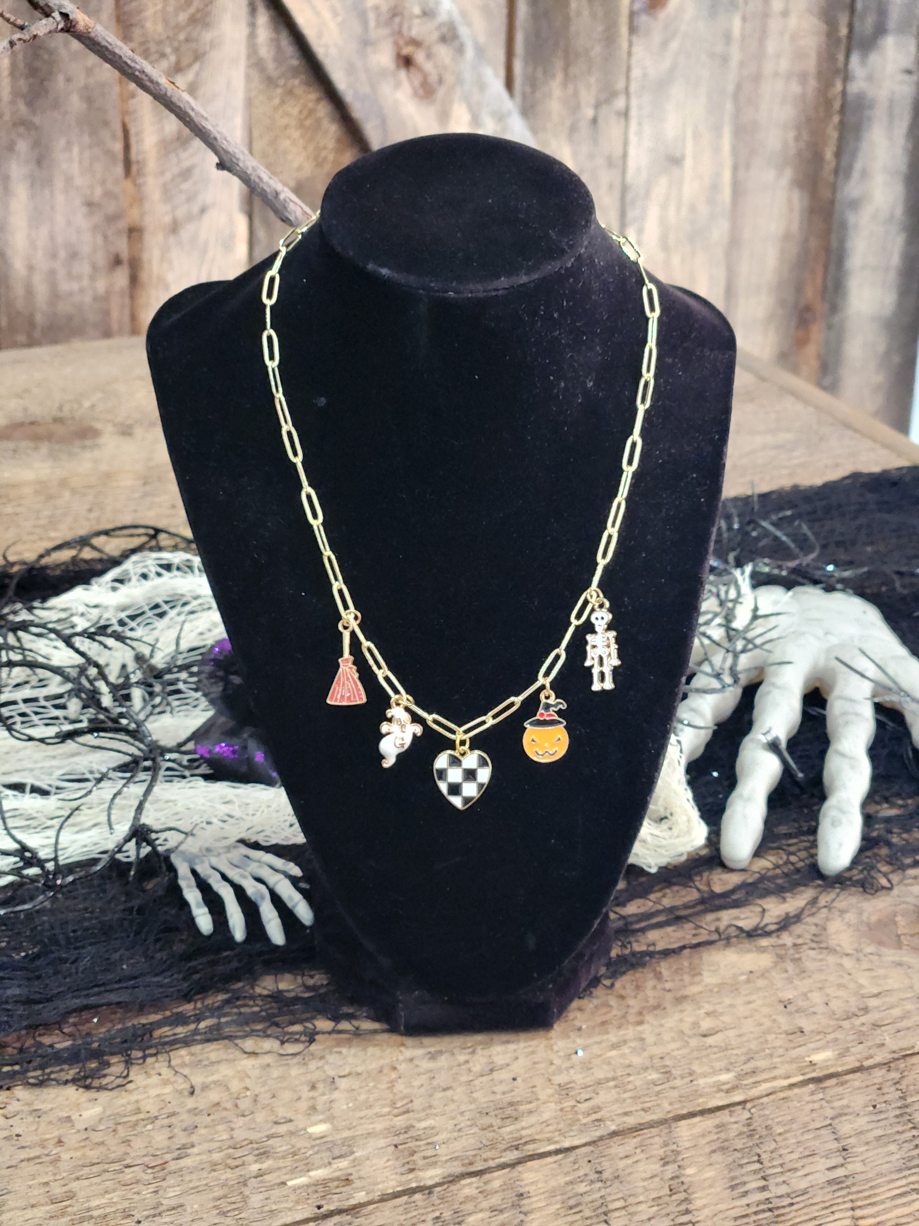 Checkered Heart Charm