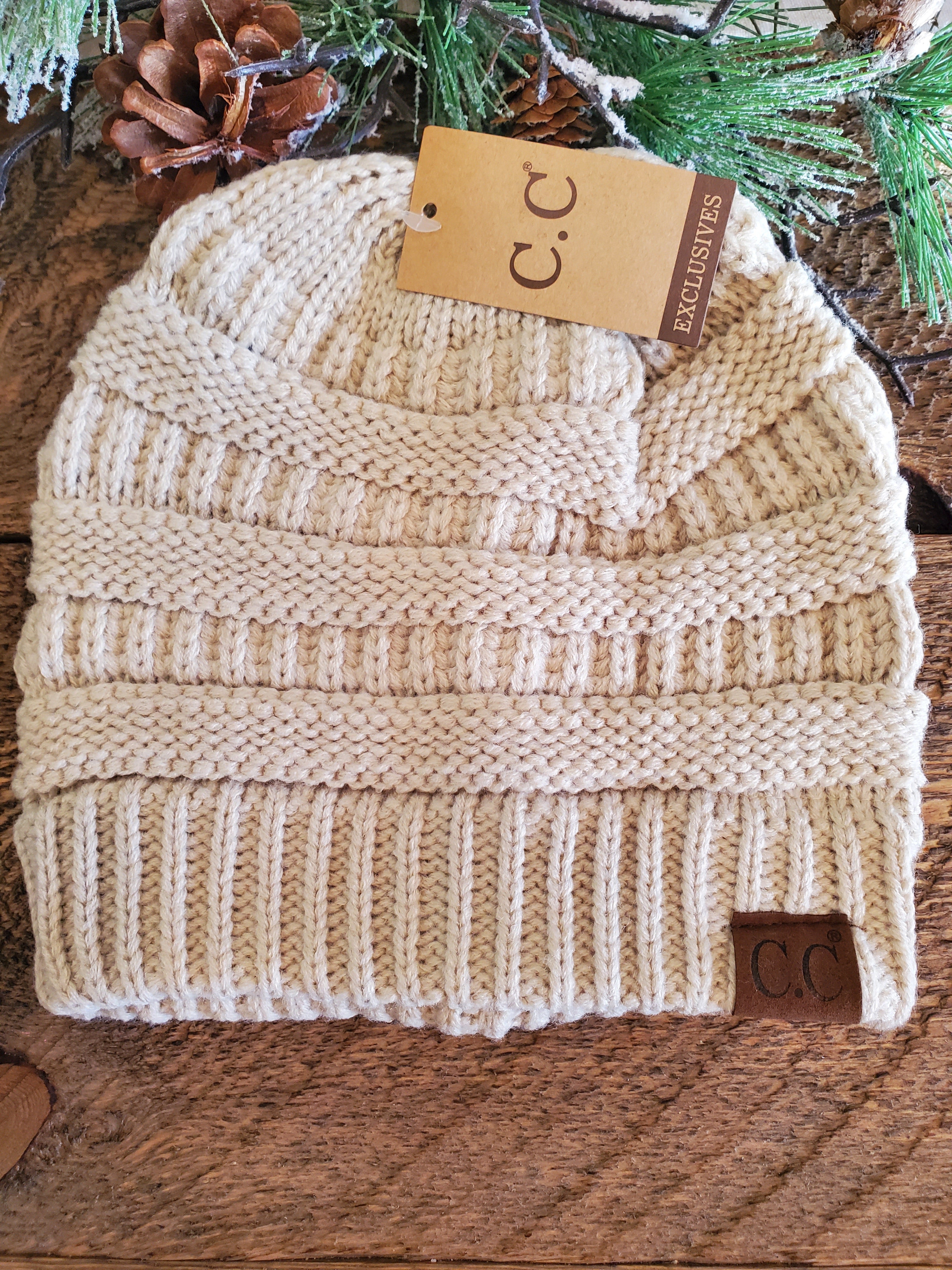 Soft Oatmeal Knit Beanie